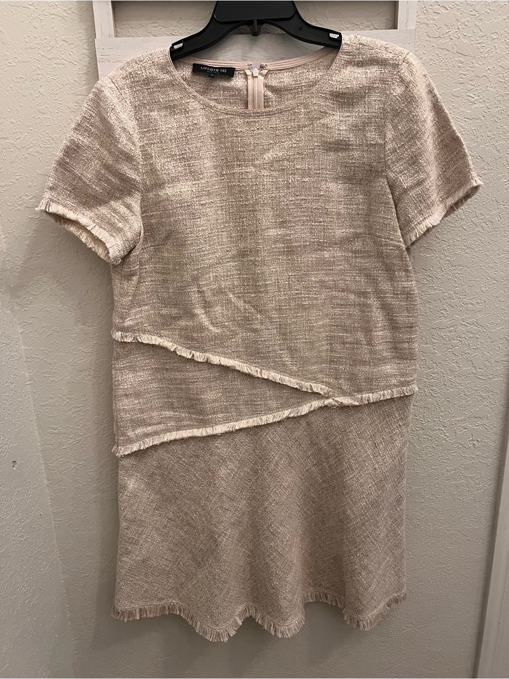 Lafayette 148 New York Layered Tweed Fringe Dress – Women’s Large